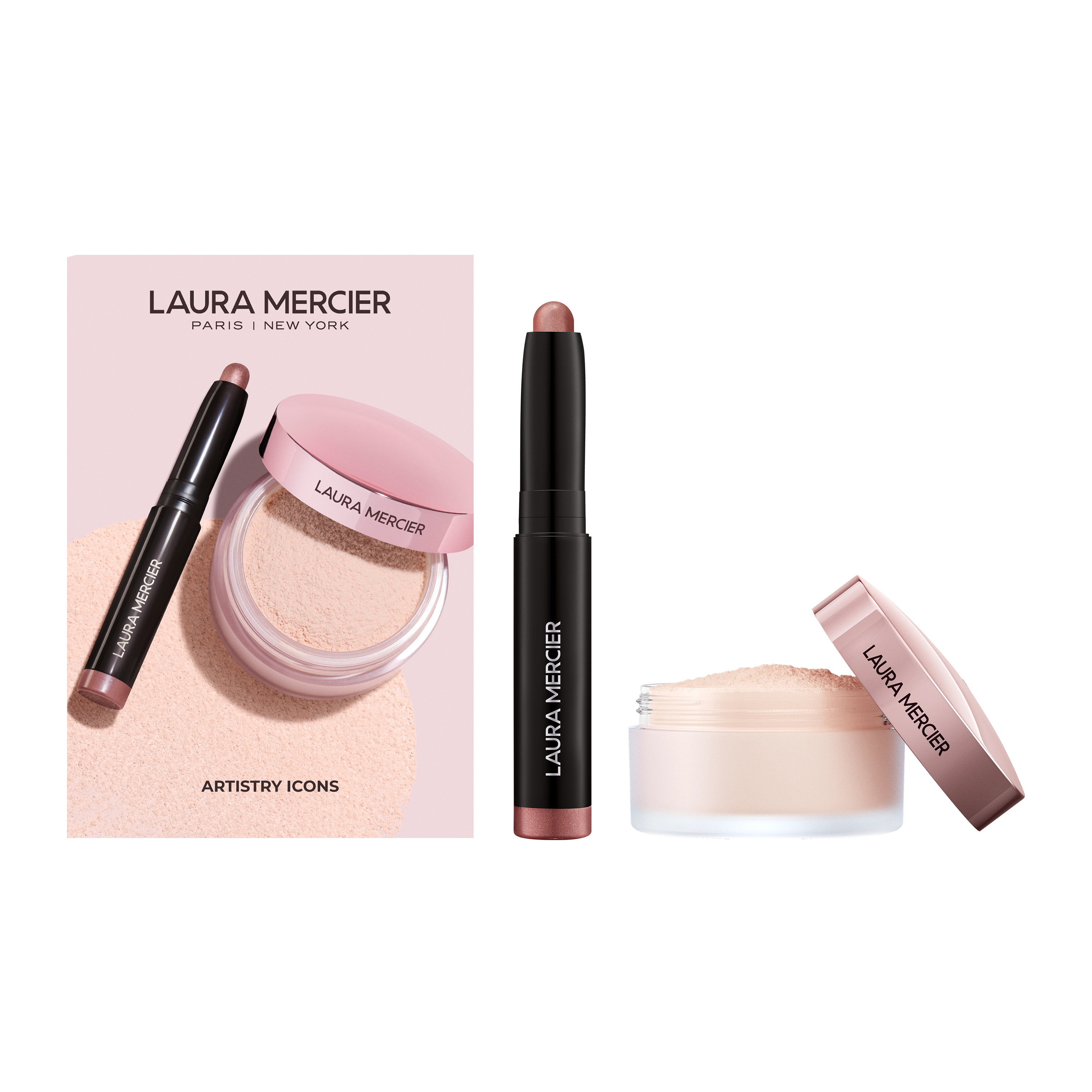 Artistry Icons Translucent Loose Setting Powder Tone Up and Mini Caviar Stick Eye Shadow Set View 1